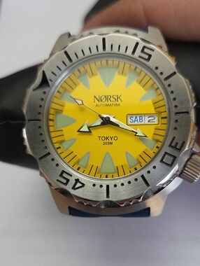 NØRSK Automatic Tokyo Diver Watch - Yellow Dial